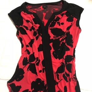 Coral and black blouse